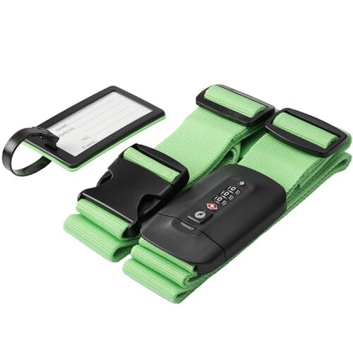 TSA Luggage Strap - Secure Adjustable Strap for Suitcases with Light Green