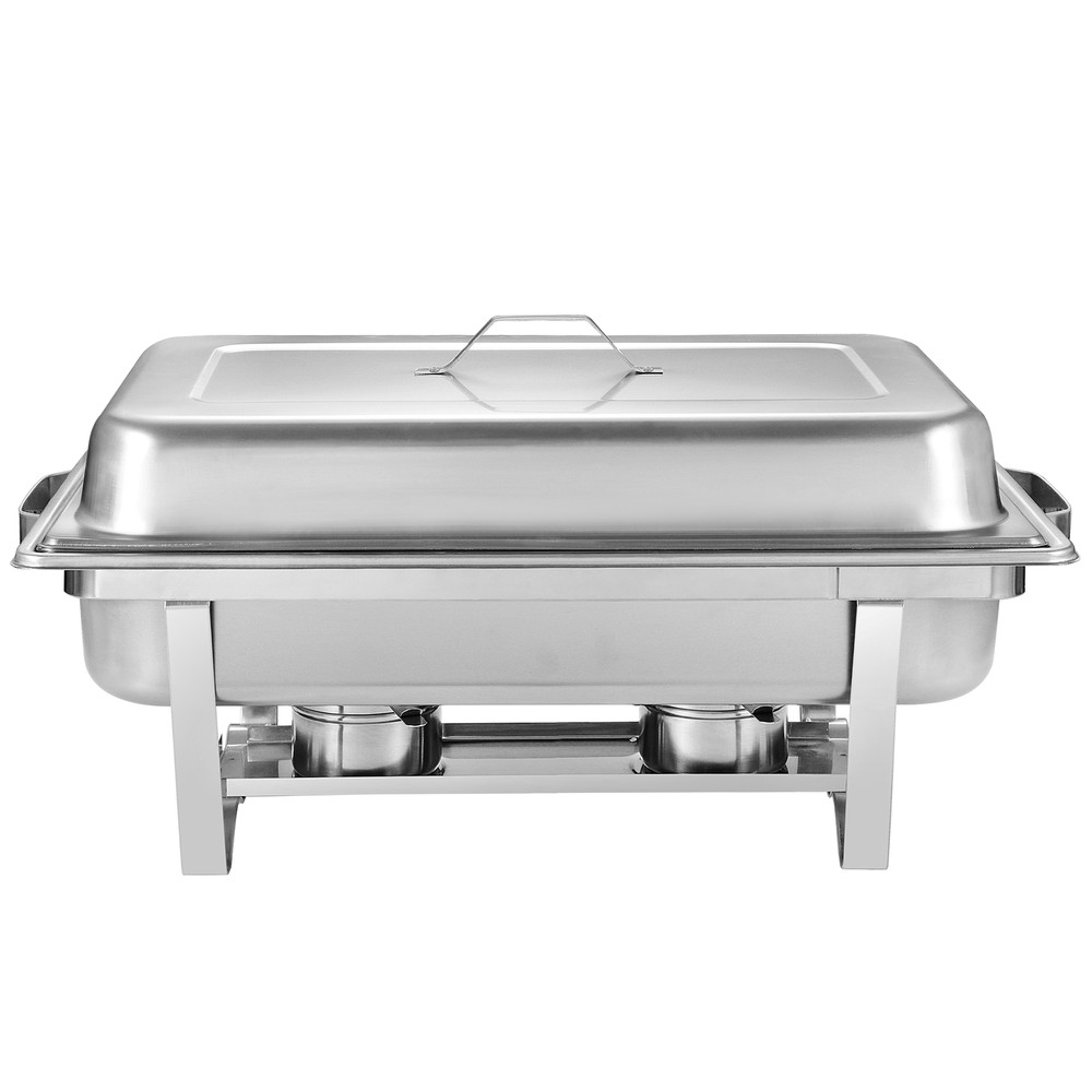 2 Packs Chafing Dish 8 Quart Stainless Steel Rectangular Chafer Full Size Buffet