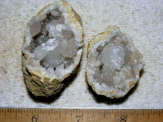 Geode pair opened with crystal centers 2 inch G53