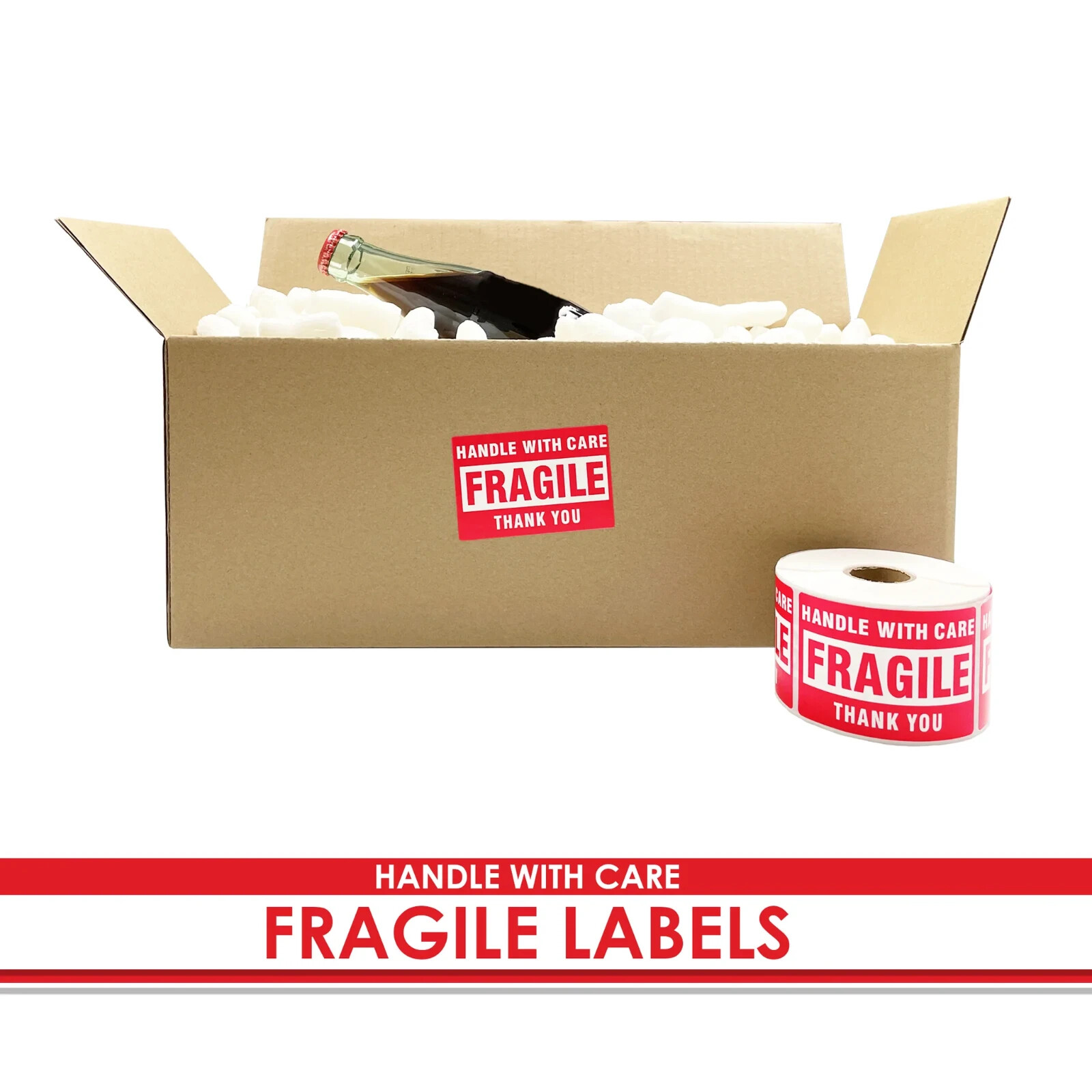 Fragile Stickers 1 Roll 500 2x3 Fragile Label Sticker Handle With Care Mailing