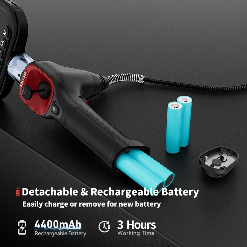 Ralcam 360° Dual Lens Borescope 5" Joystick 4 Ways Endoscope Inspection Camera