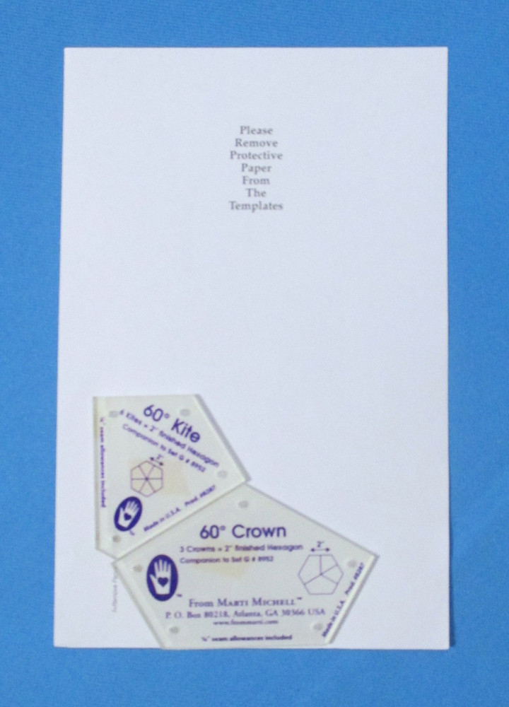 Marti Michell One-derful One-Patch Acrylic Templates Set / 2" Kite and Crown