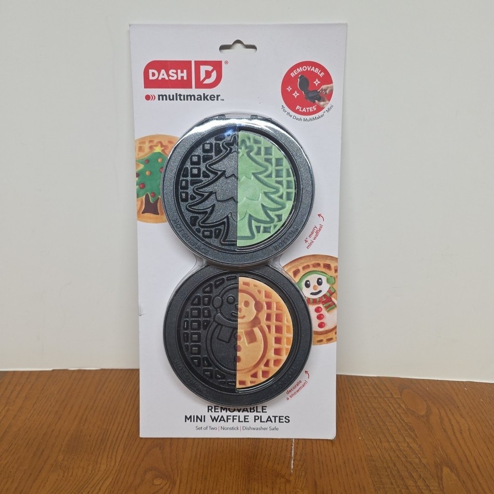DASH Multimaker Mini Waffle Plates ONLY Snowman and Christmas Tree