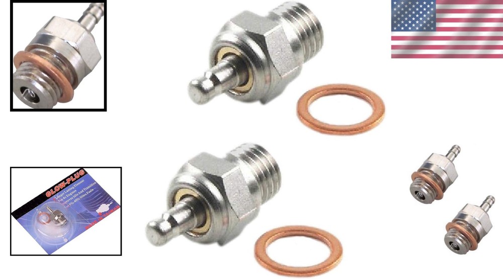 Durable 2-Pack NO.4 Medium Hot Glow Plugs for Optimal RC Engine Performance