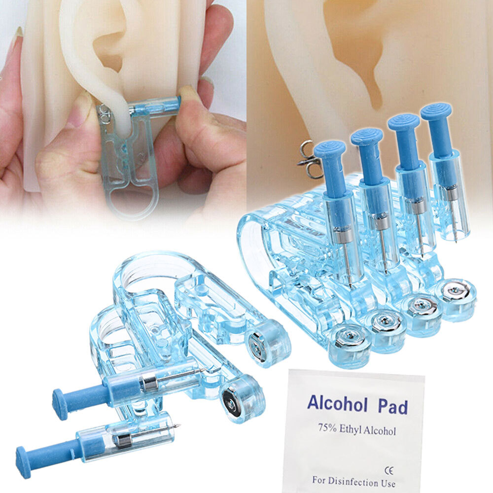 10-50Pcs Disposable Ear Studs Piercing Gun Ear Stud Unit Piercer Tool Kit