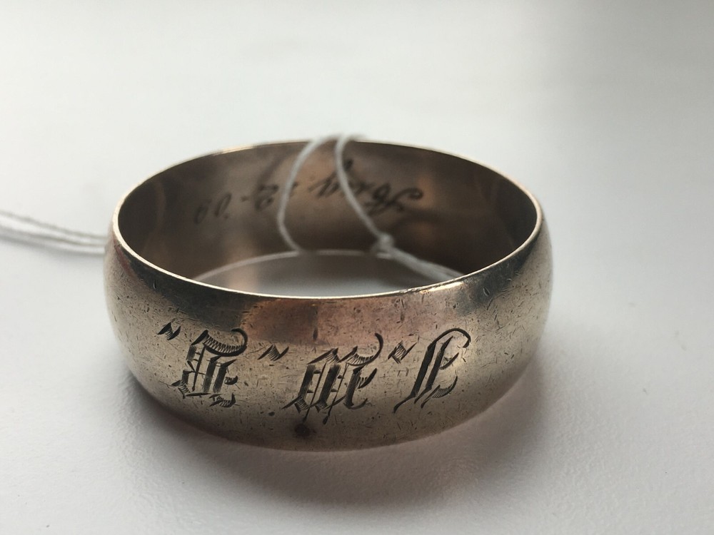 Napkin Ring #E Monogrammed EMP and August 12th 1909 Sterling Silver
