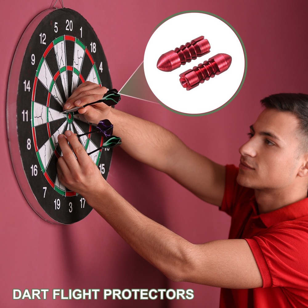 9 Pcs Dart Flight Protectors Fixed 90 Degrees Wing Savers Protects, Red