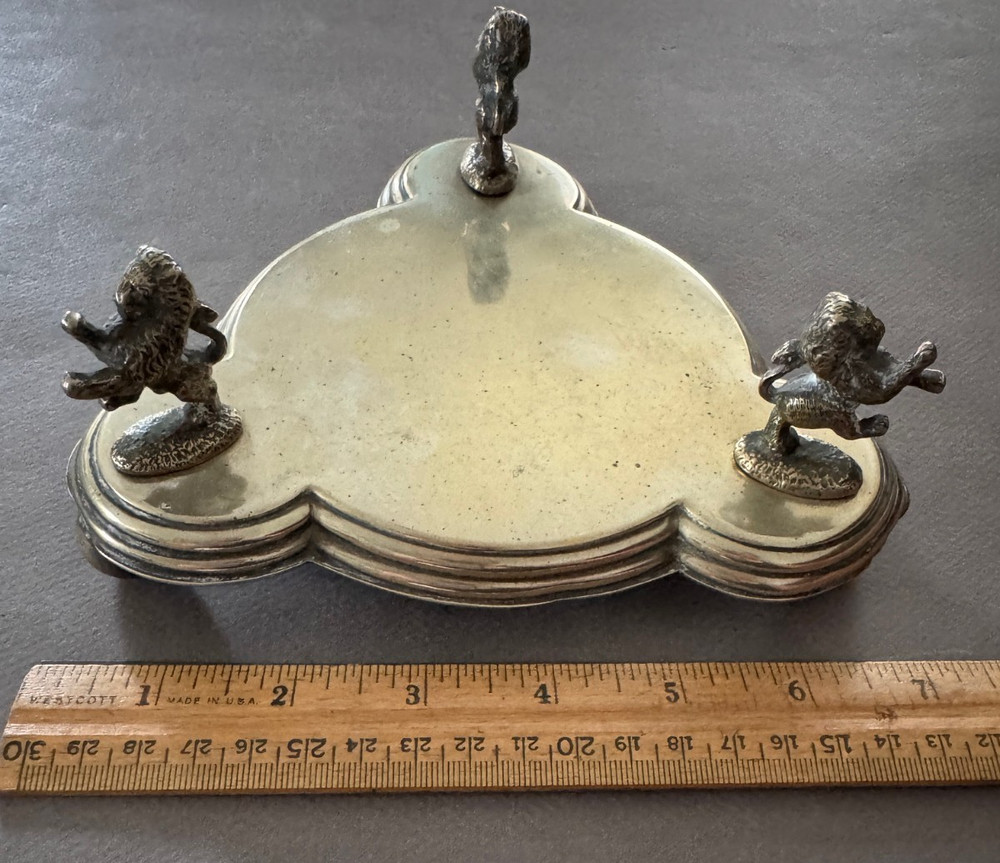 JOHN FULLERTON JFG EPNS SILVERPLATE LION EDGE PLATTER TRAY BASE VINTAGE