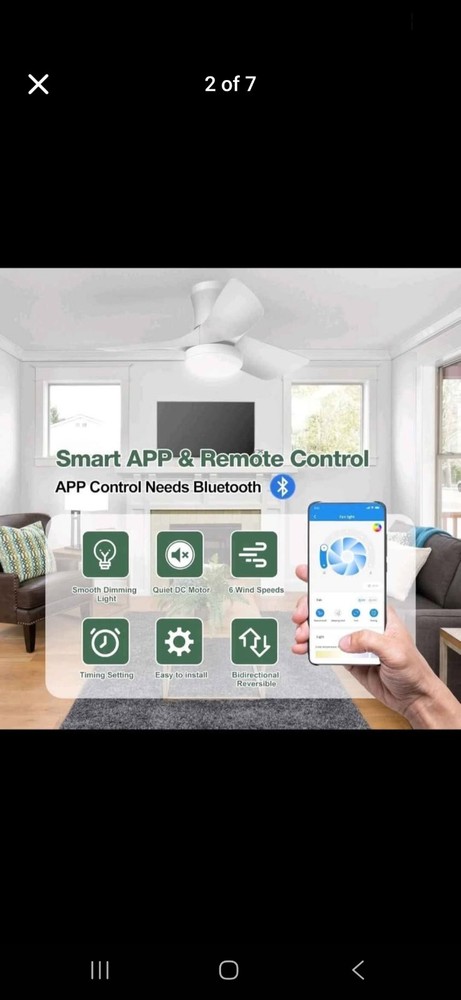 30 Inch Ceiling Fan with Light, Low Profile, APP & Remote Control
