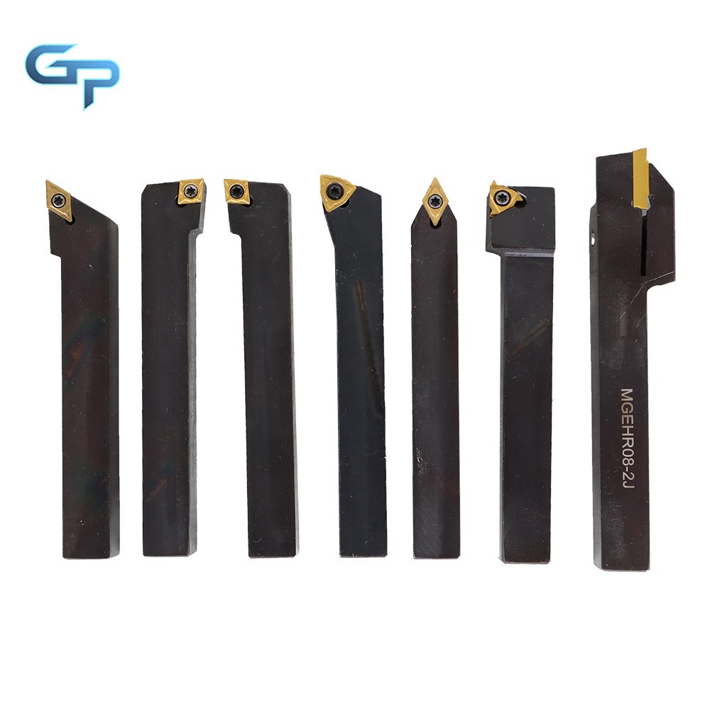 7Pcs Carbide Indexable Turning Tool 1/2" Tool Bit Thread Insert+Holder For Lathe