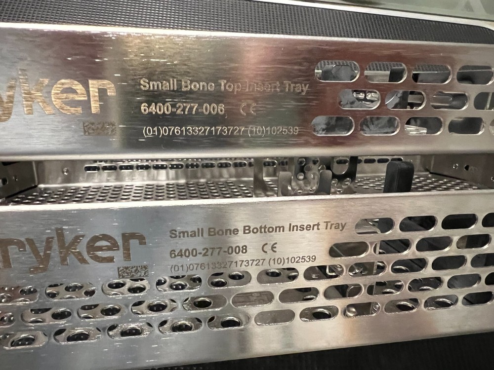 Stryker 6400-277-006 Small Bone Top Insert Tray & 6400-277-008 Small Bone Bottom