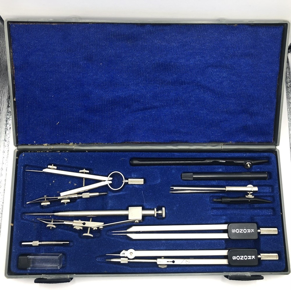 Vintage Kronos 311 Compass Set Technical Drawing Kit Engineering Draftsman Tools