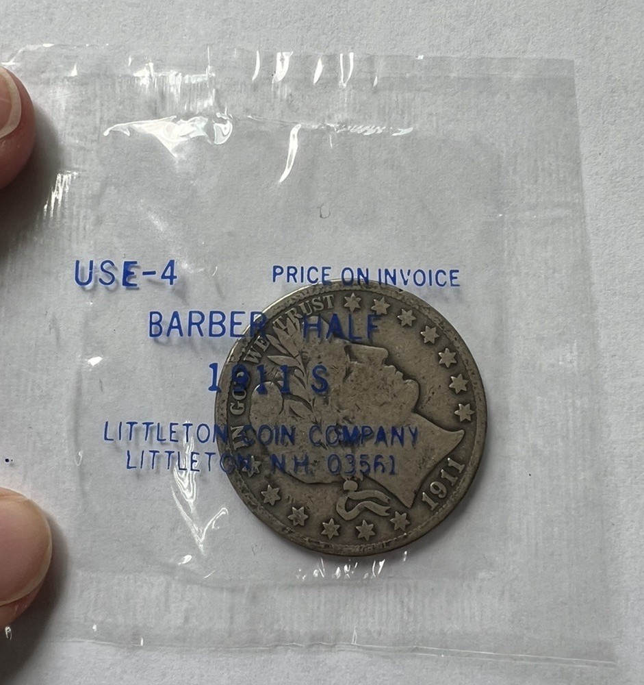 1911-S San Francisco Mint Silver Barber Half Dollar