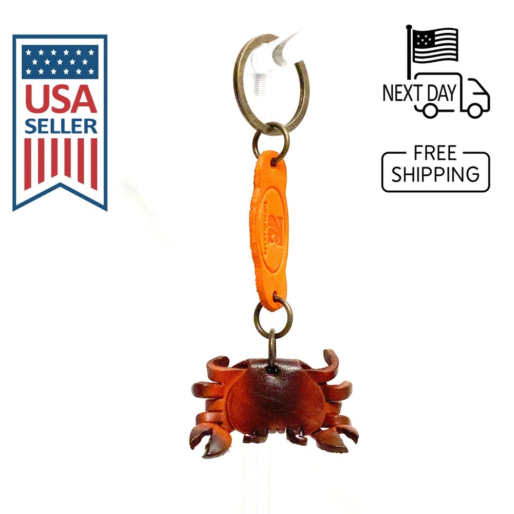 Crab Handmade Leather Keyring #2