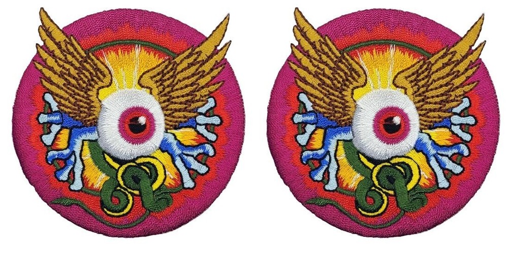 Mouse And Kelley Flying Eye grateful dead Patch (2PC BUNDLE -iron on sew on)