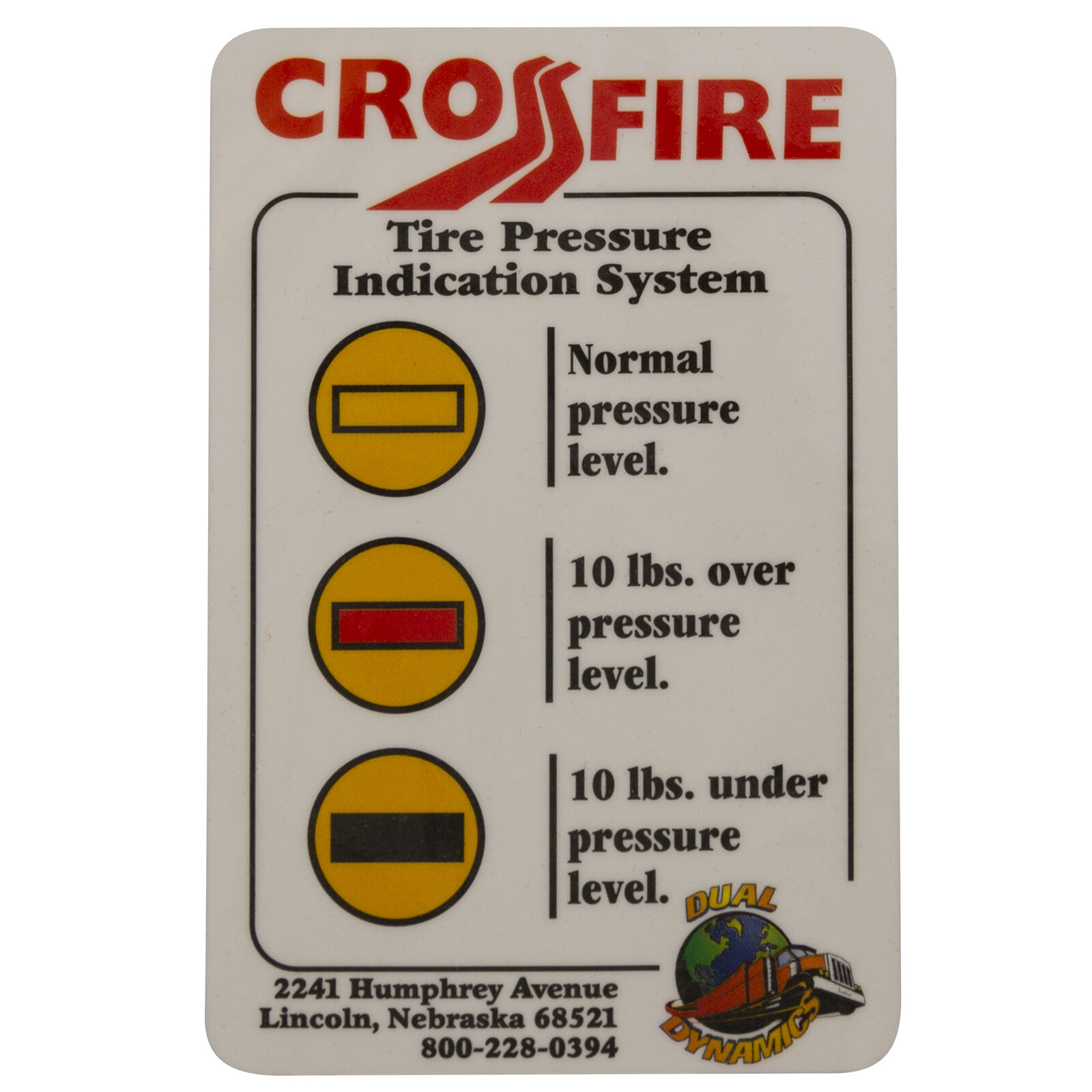 Crossfire Dual Tire Pressure Equalization System, 120 PSI
