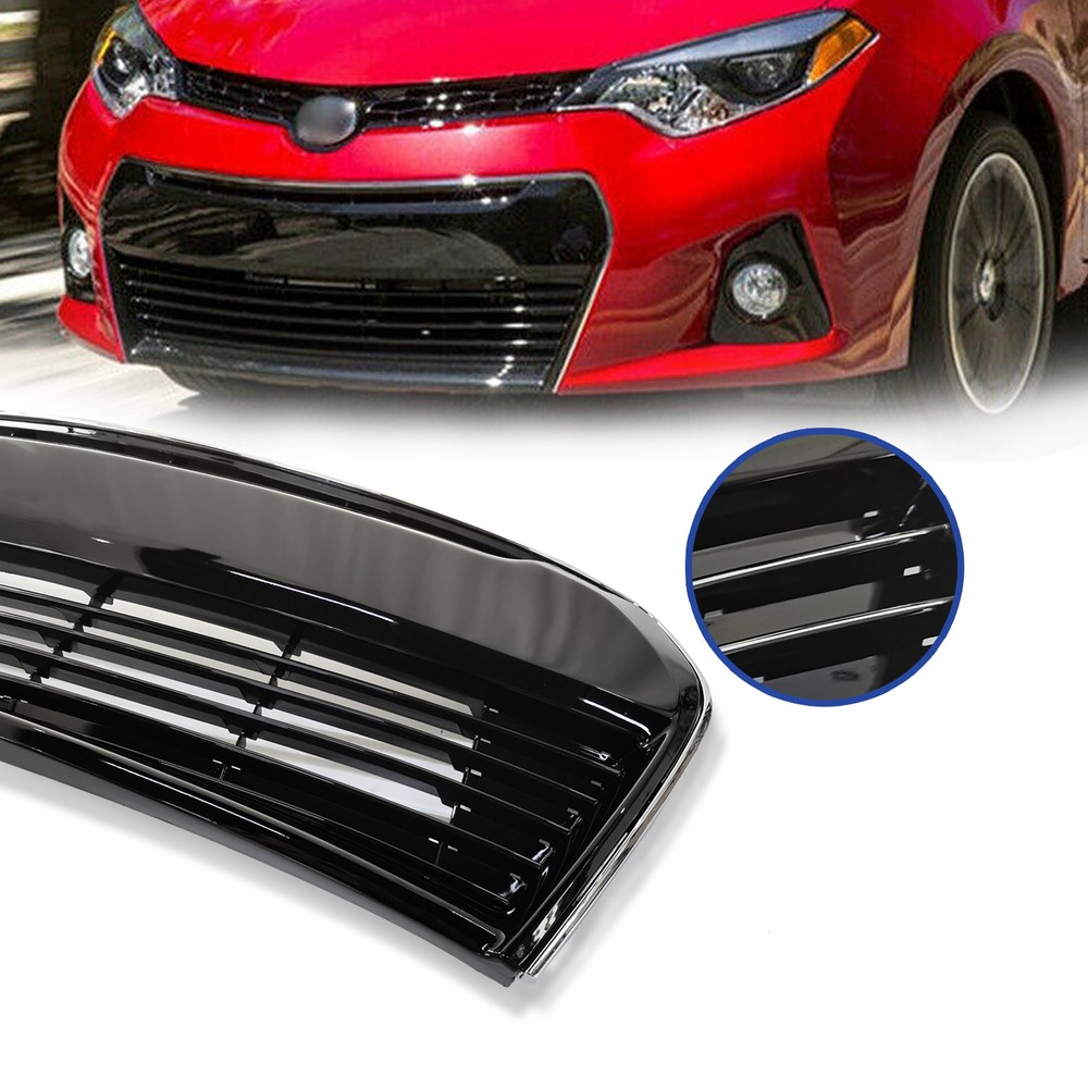 For 2014 2015 2016 Toyota Corolla S Front Upper Lower Bumper Grill Grille 2pcs