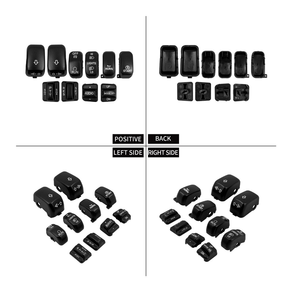 Black 10x Replacement Switch Button Cap For Harley Touring Softail Dyna 96-2013