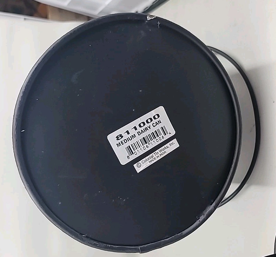Rustic Tin Milk Can 11" X 7" Diameter