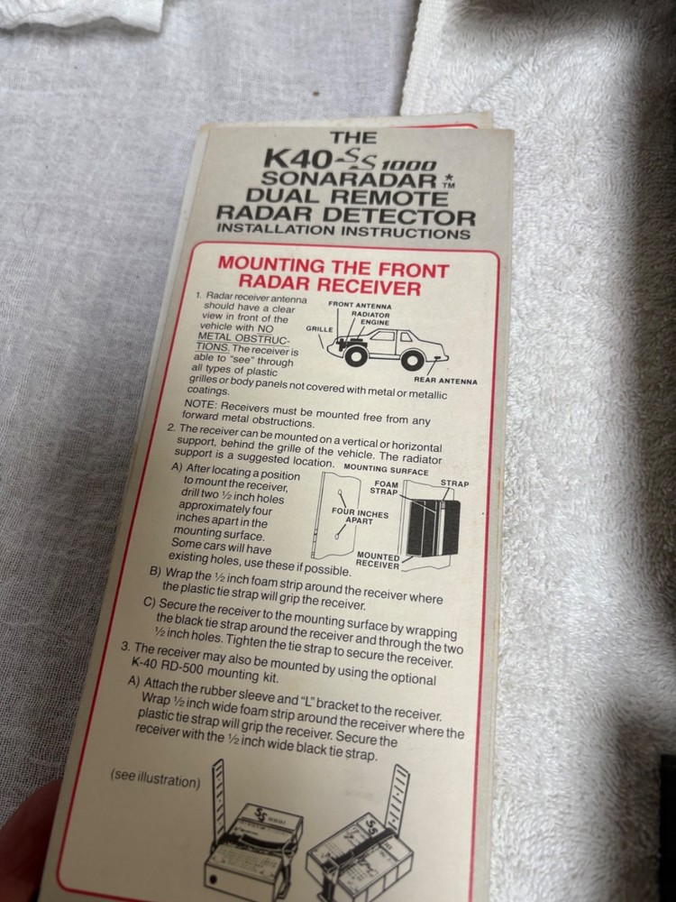 K40 Electronics Undetectable Radar Detector UN3000SW NEW