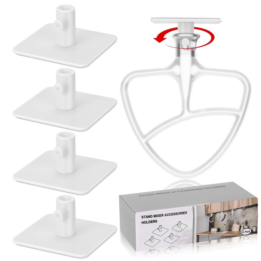 Stand Mixer Attachment Organizer for KitchenAid Accessories, Standard, White