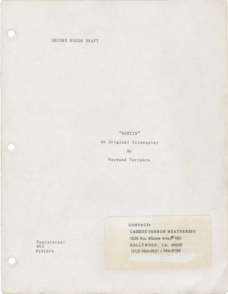 Raymond Ferrante MARTIN Two original screenplay drafts for an #146709