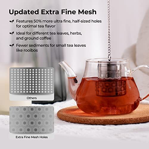 Tea Strainers for Loose Tea, Extra Fine Mesh Tea Infuser, 304 Small 1 Pack