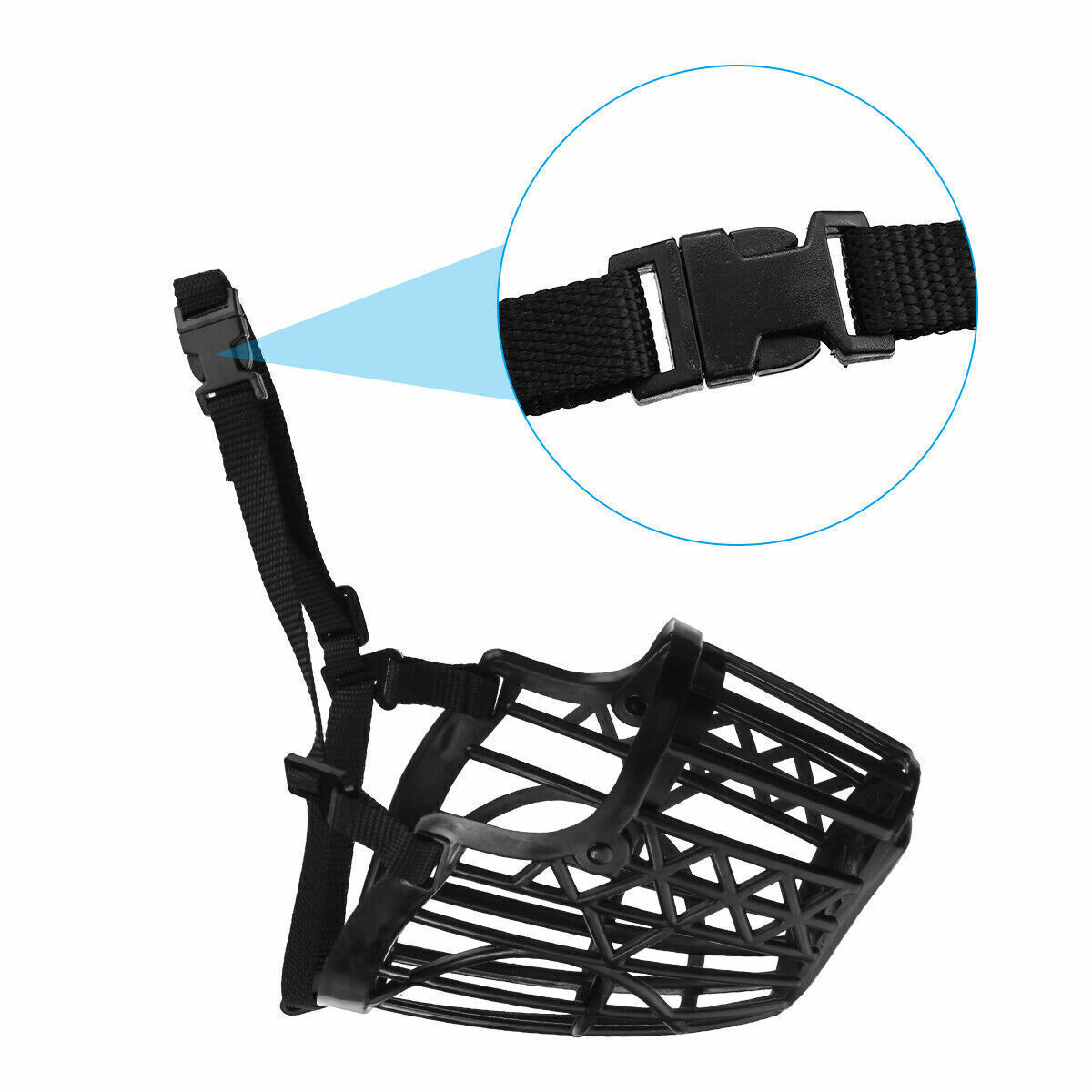 Large Pet Dog Basket Muzzle Mouth Cover Mesh Cage NoBarking Biting Chewing Black