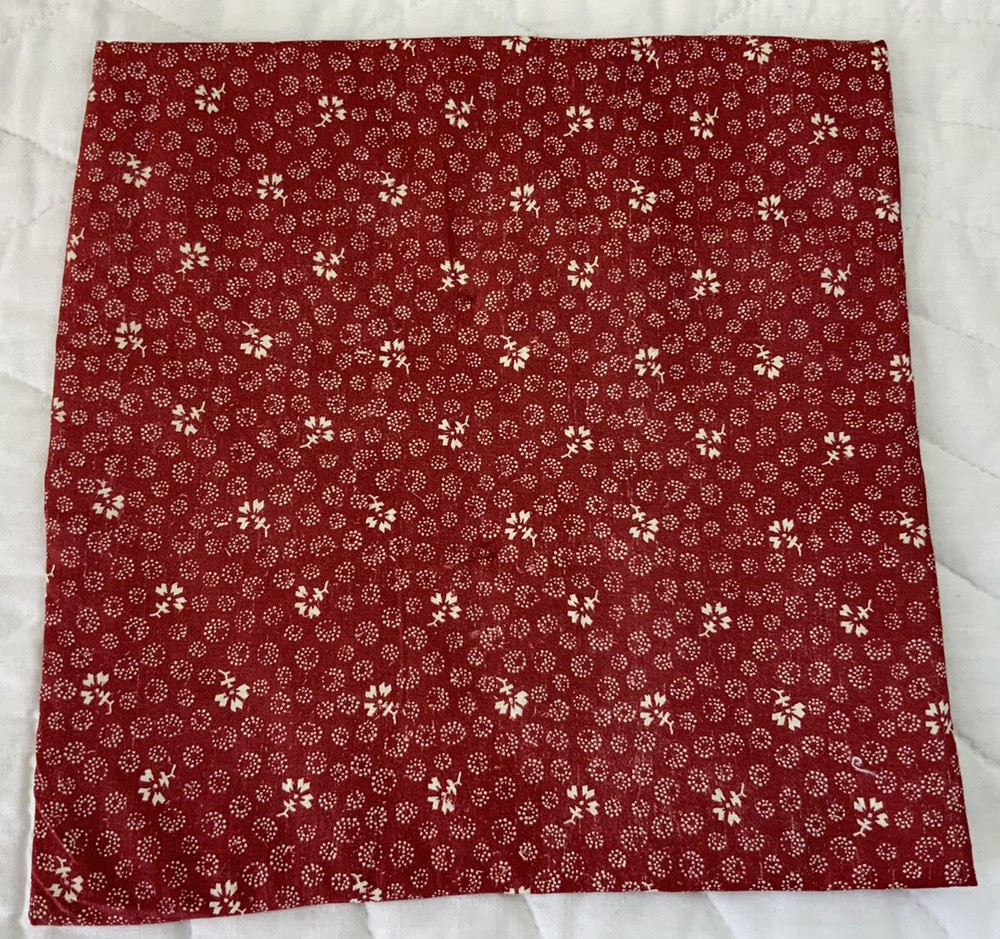 Vintage Patchwork Quilt Table Topper, Early Calico Prints, Nine Patch