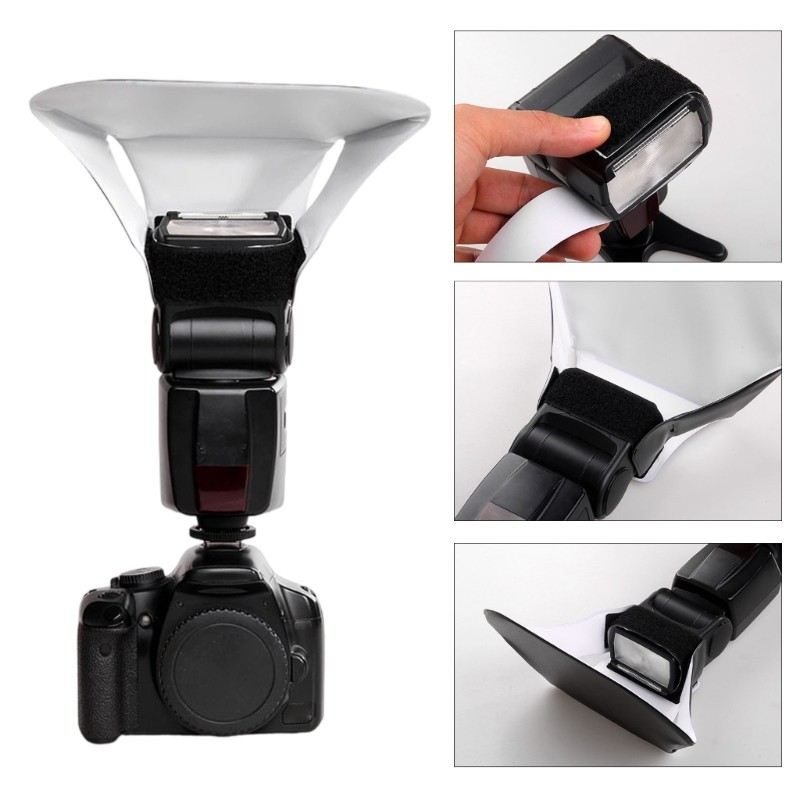 Flash Diffuser Softener Reduces Harsh Shadows for Studio Portrait Photography
