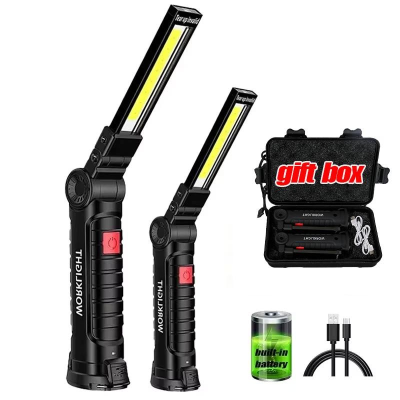 1pc Cob LED Work Light Dimmable USB Rechargeable LED Flashlight Inspection Lamp