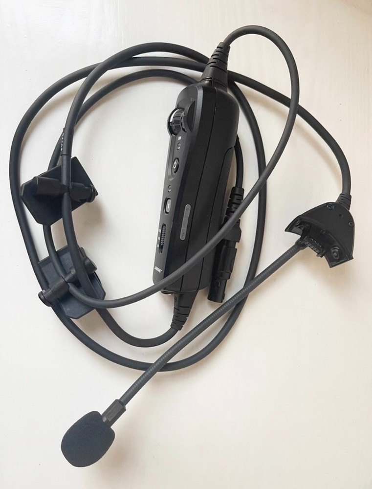 Bose A20 Bluetooth Control Module Triple Cable Boom Mic BOEING 6 Pin Plug Cord