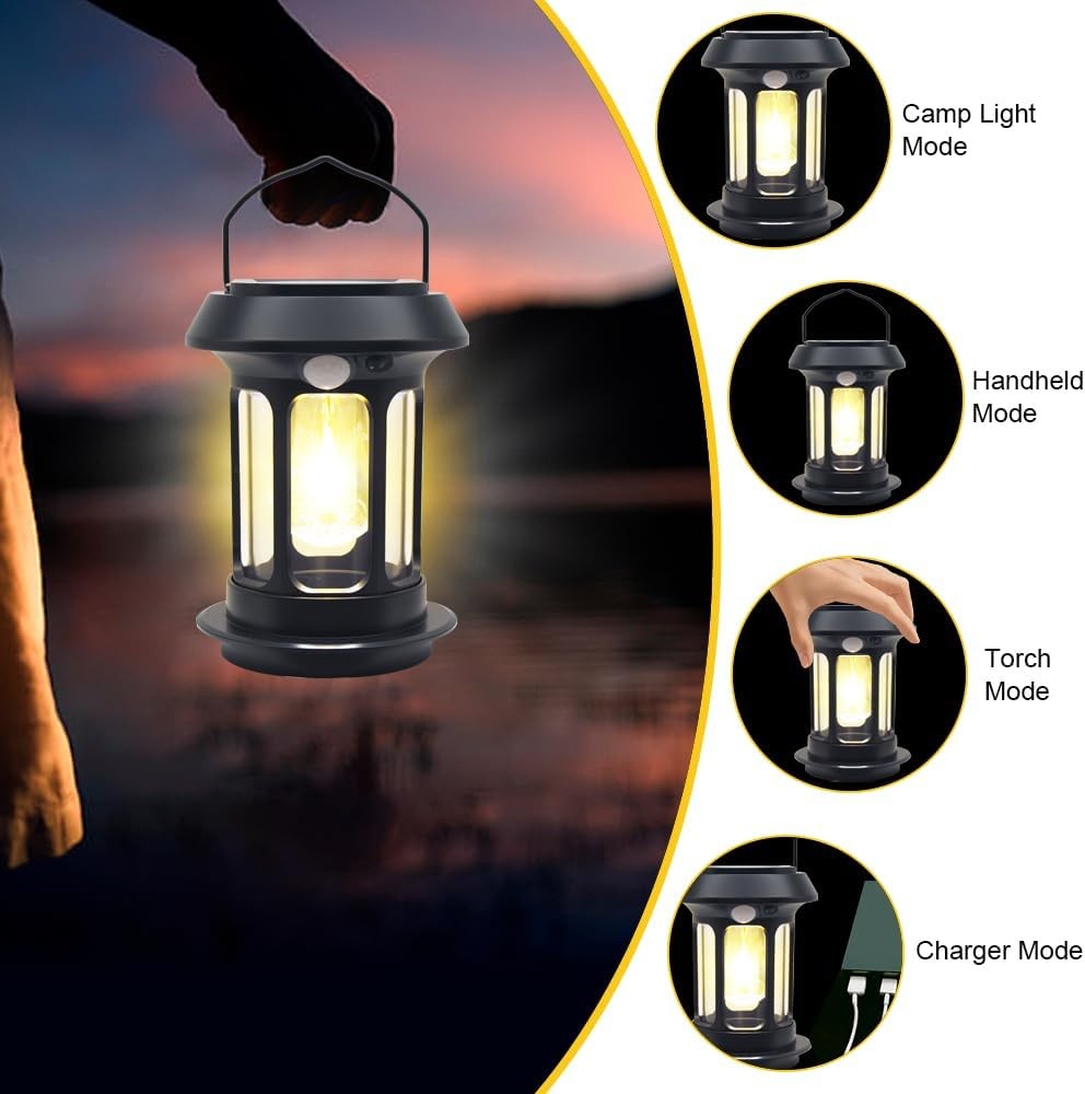LED Solar Motion Sensor Hanging Light Outdoor Yard Lantern Garden Security Lamp