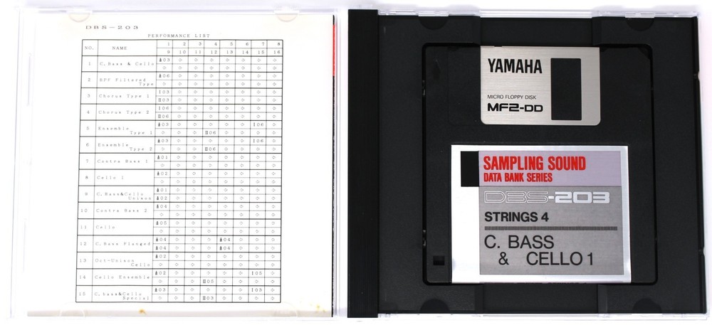 Yamaha TX16W DBS-203 Strings 4 Floppy Disk Set