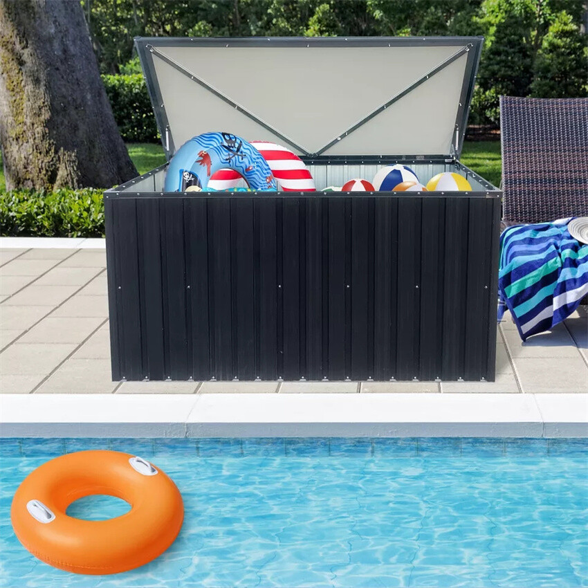 Large Metal Storage Box for Outdoor Use - Durable Organizer