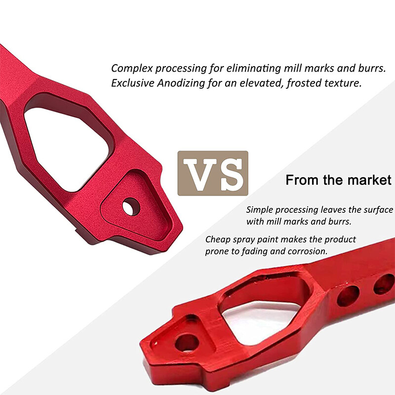 Red Heavy Duty Battery Hold Down Sets Tie Down Bracket With J Hook