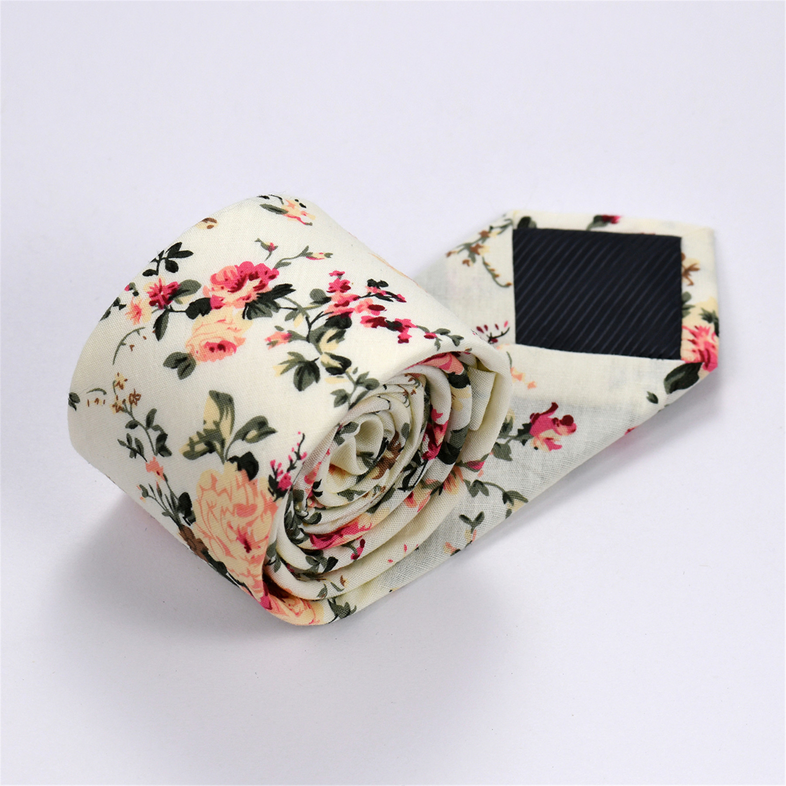 Men's Floral Printed Tie Necktie Casual Narrow Skinny Neck Tie for Wedding Party