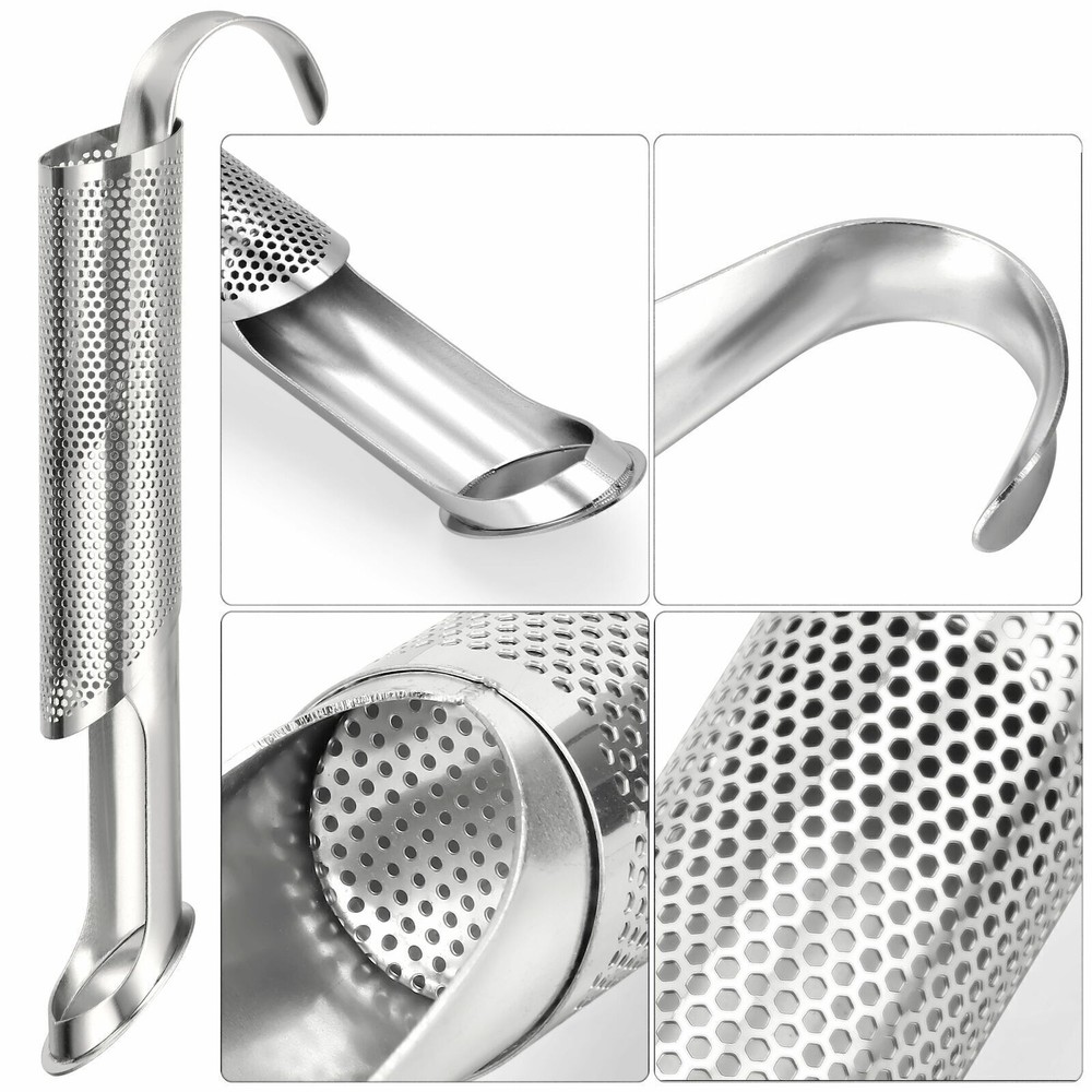 8xStainless Steel Tea Diffuser Tea Stick Strainer Tea Infuser Pipe w/Hook Handle