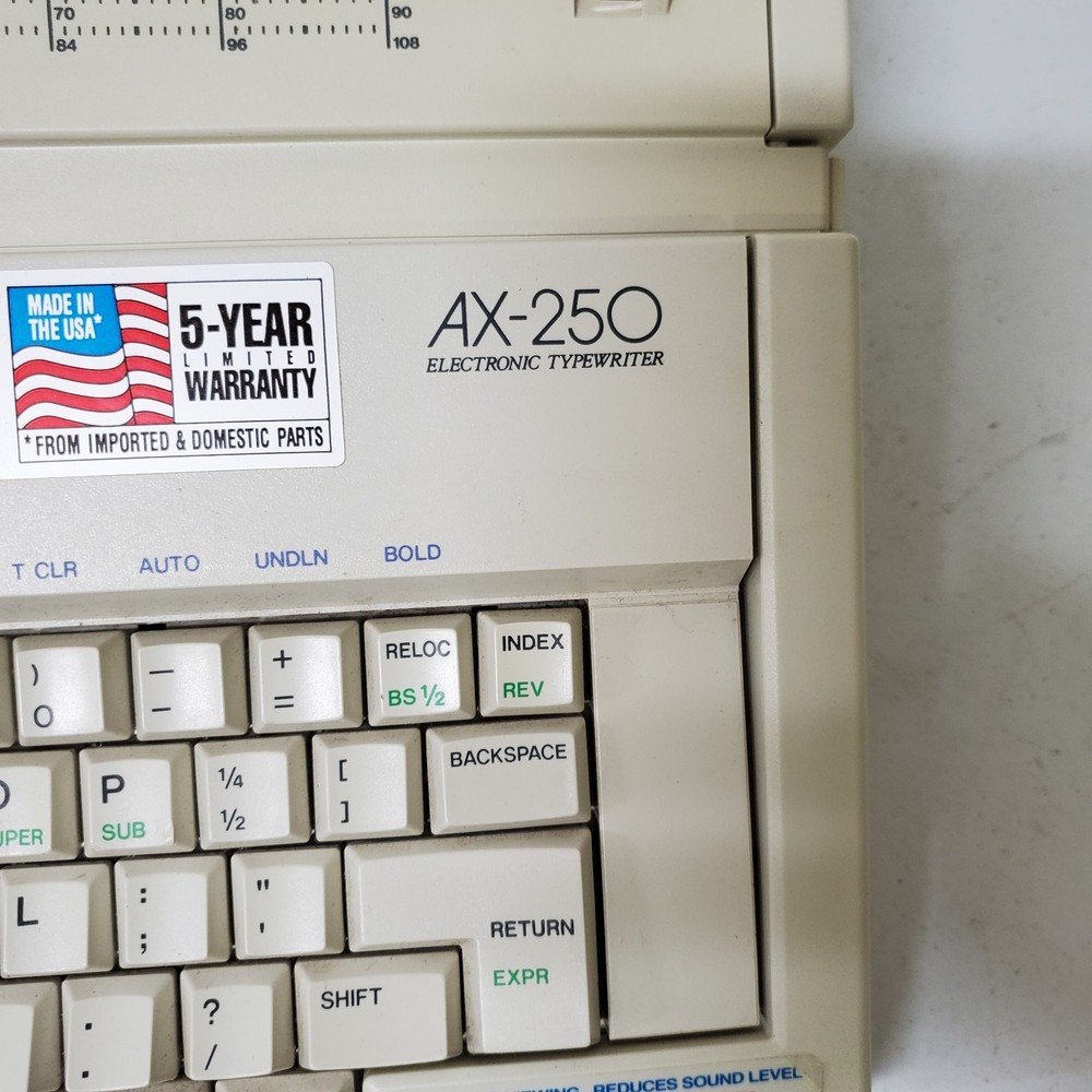 Brother AX-250 Electronic Typewriter Tested Working Missing Input Piece