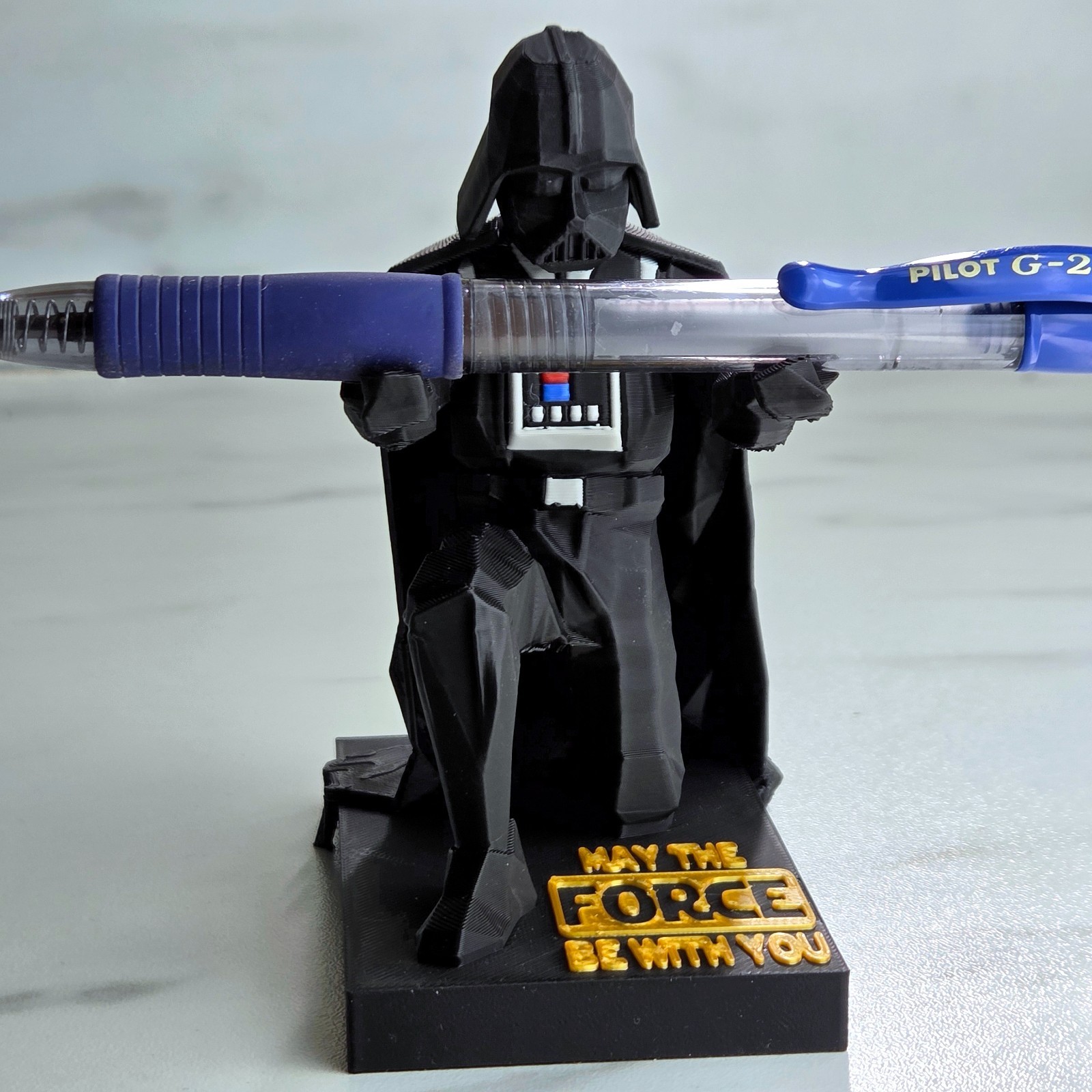 Darth Vader Pen Holder – 5 Color 3D Print | Gold “May the Force Be With You”