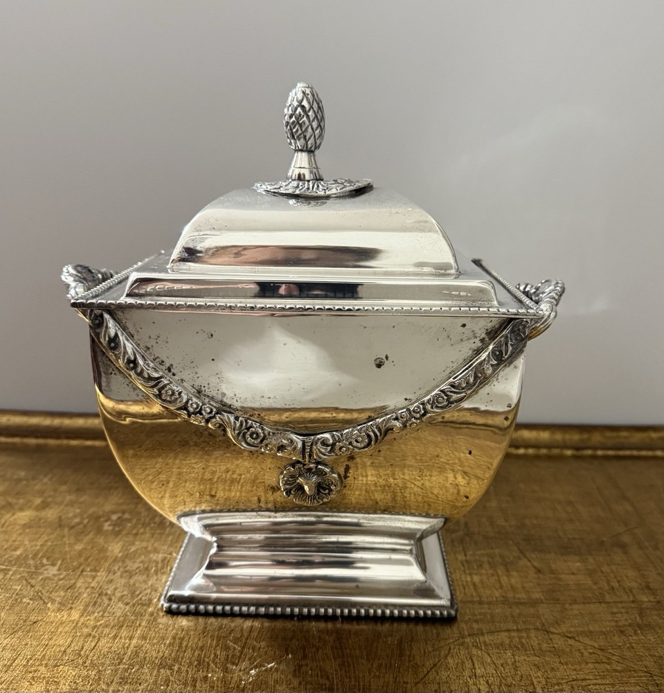 Decorative Only Silver Plate Tea Candy Jar