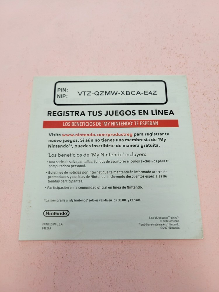 Link's Crossbow Training for Nintendo Wii Insert ONLY