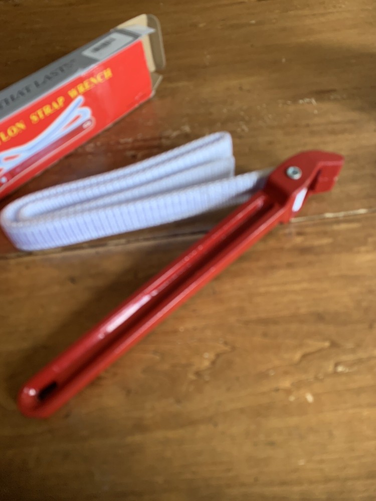 Strap Wrench 12" Handle Adjustable Nylon Strap Pipe Wrench Oil Filter Strap Open