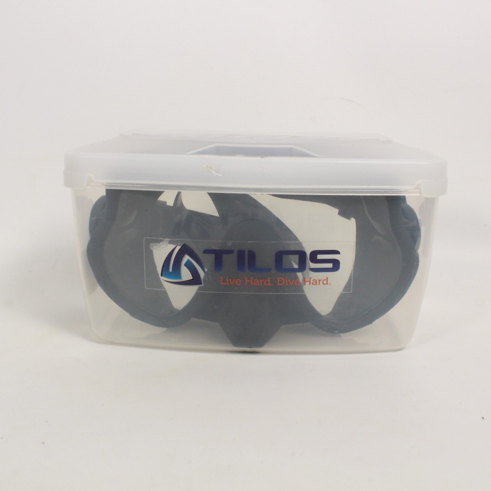 TILOS M150 BLACK EXCEL SCUBA DIVE SNORKEL MASK. QUICK RELEASE STRAP, CASE