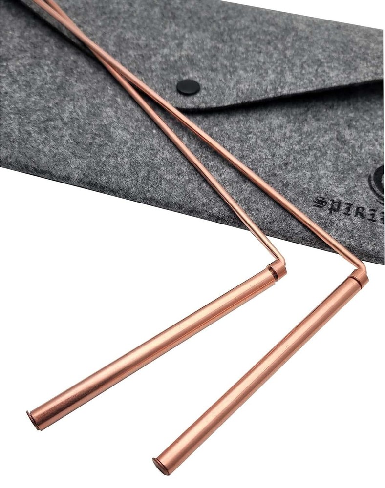 Copper Dowsing Rods Kit Witching Rods/2pcs + Dowsing Pendulum Divination Mat