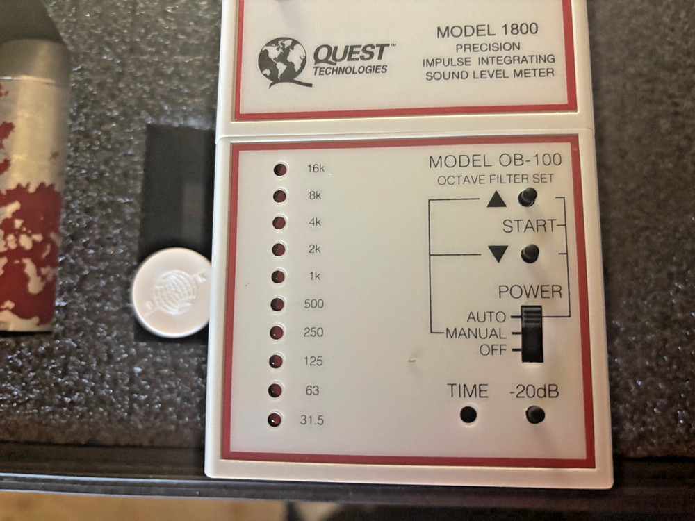 Quest Model 1800 Precision Impulse Sound Meter and Model OB-100 Filter Set