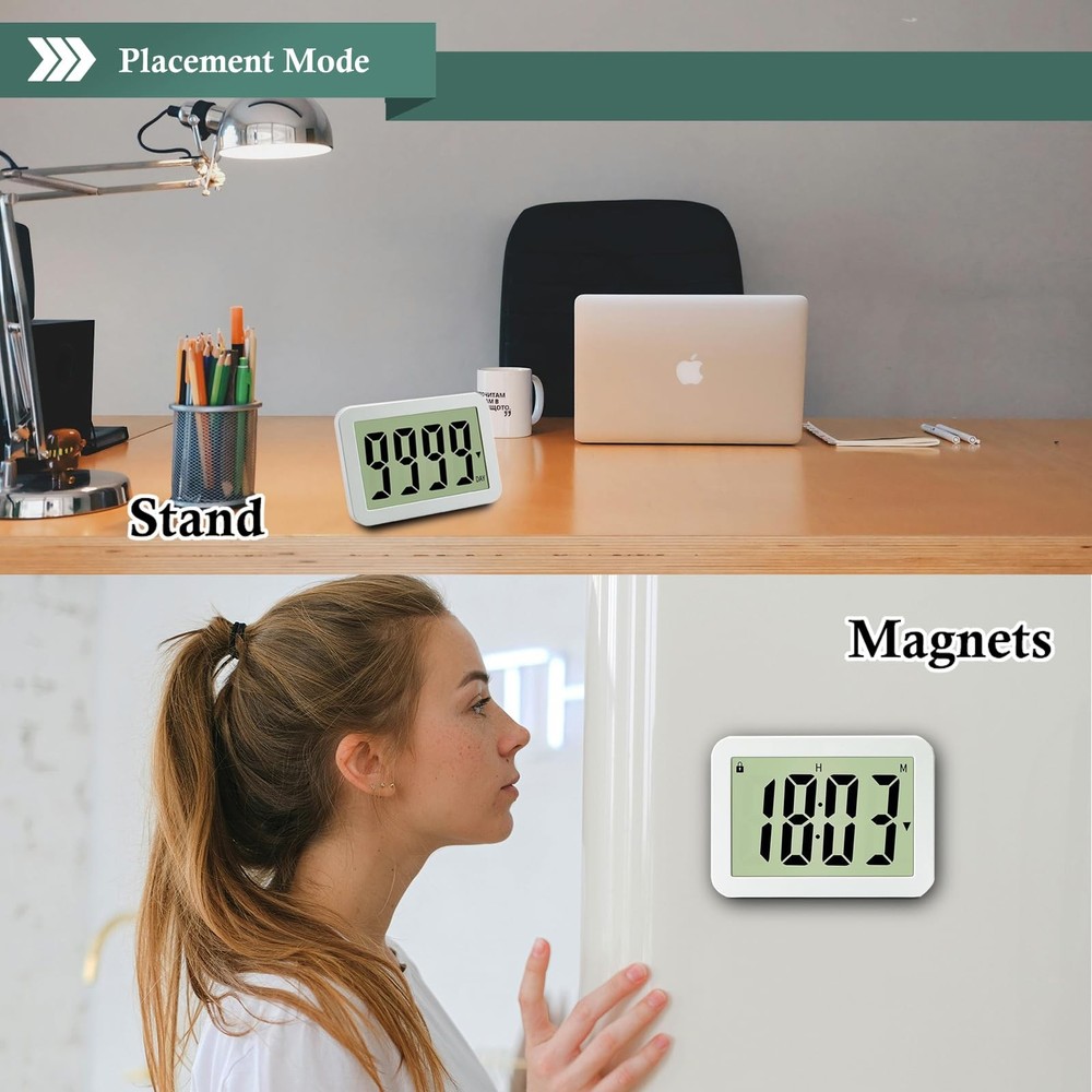 Digital Countdown Days Timer 9999-Days Electronic Timer for Vacation Retireme...