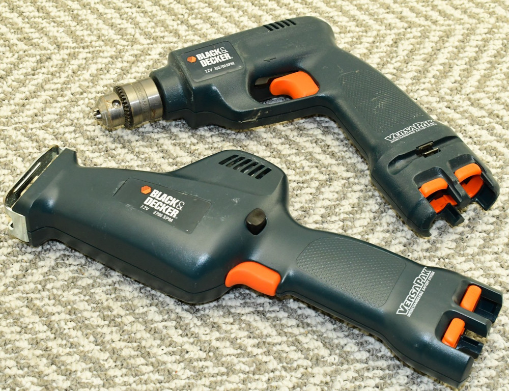 (2) - Black & Decker 7.2V VersaPak Tools Drill & Reciprocating Saw, NICE