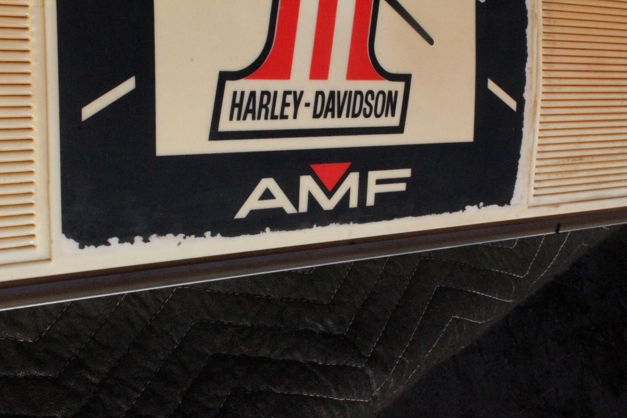 Vintage 1970s Harley Davidson AMF #1 Clock Menu Board Sign Sportster Chopper