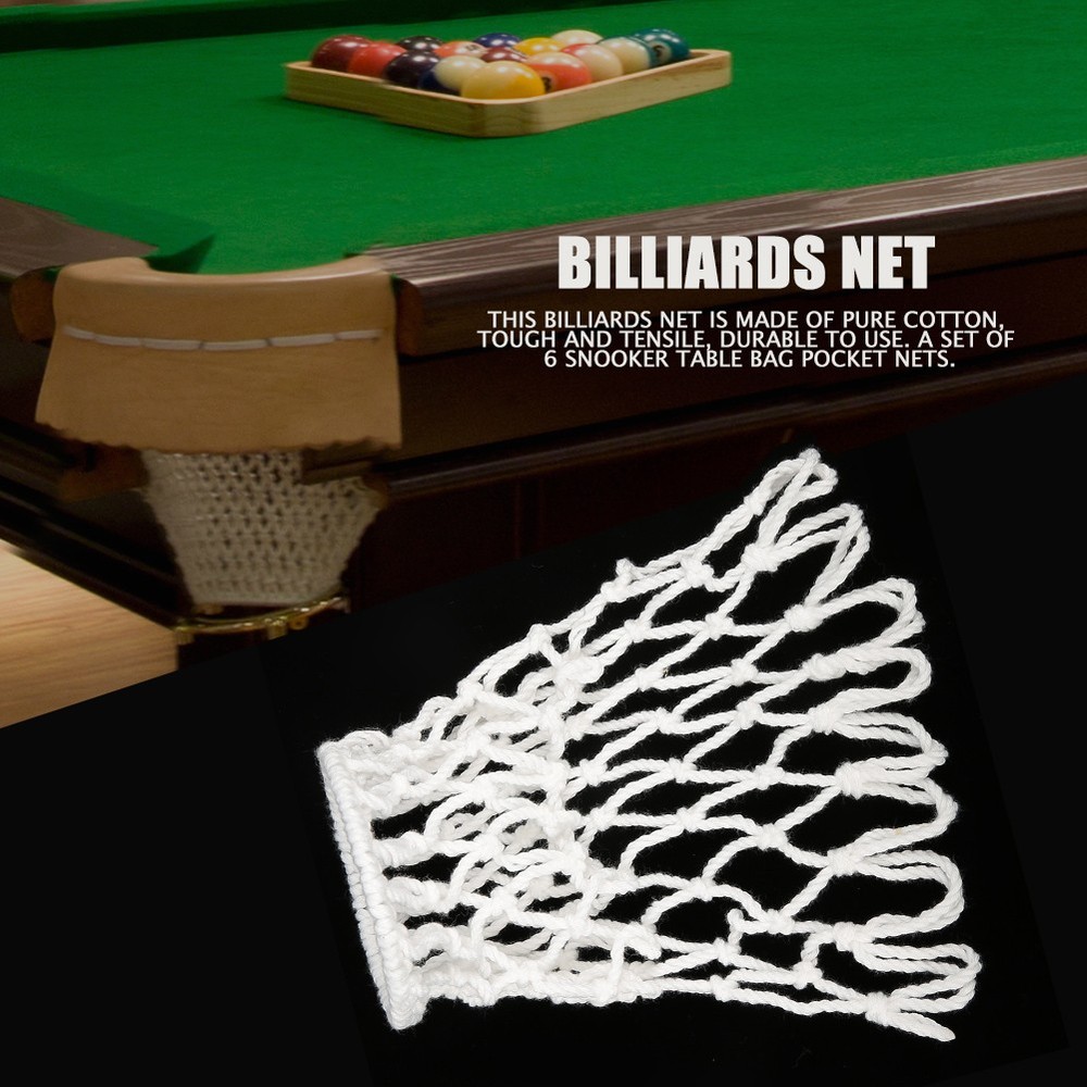 6Pcs Billiards Mesh Durable Table Bag Pocket For Replacing Pool Accessory